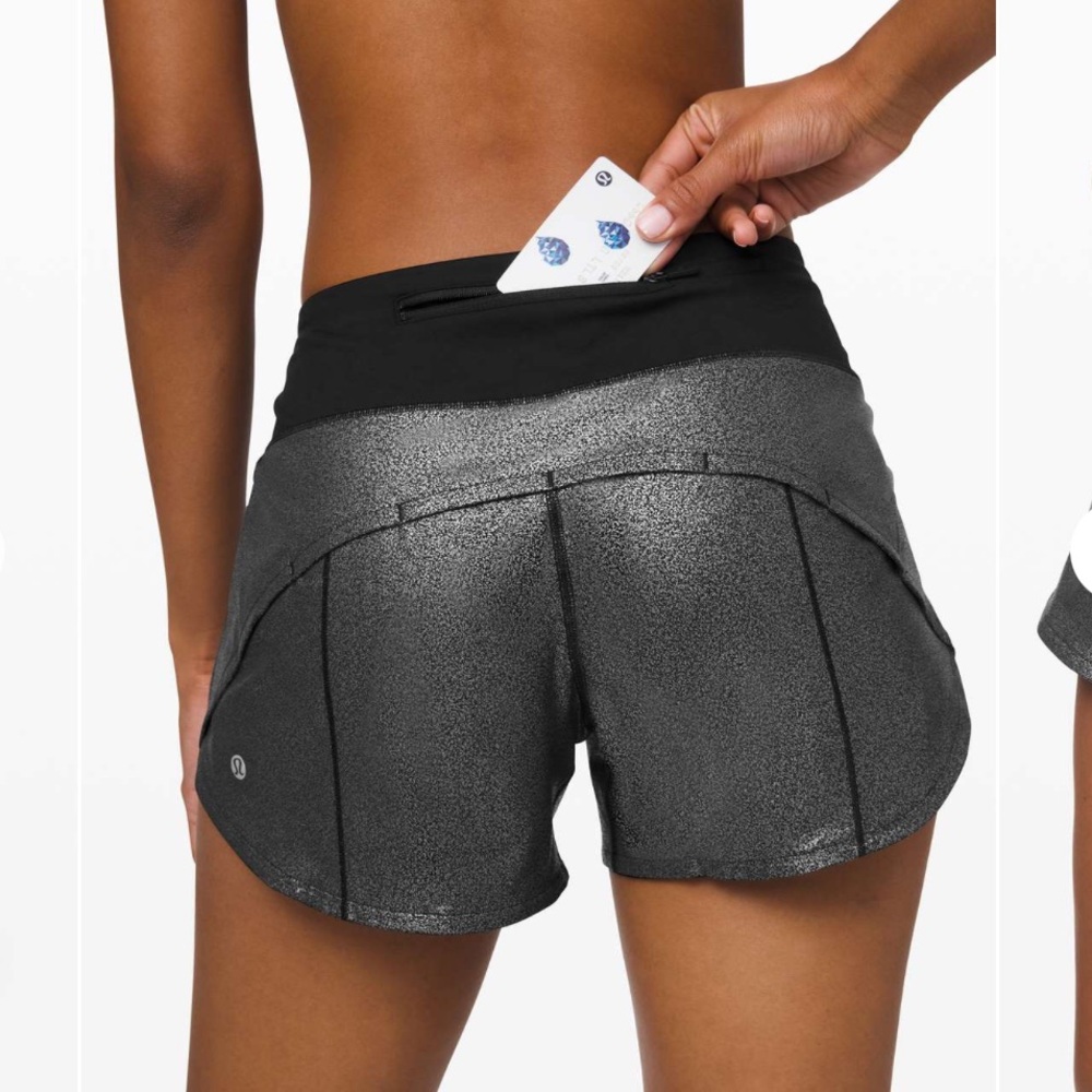 lululemon athletica Black and Gray Athletic Running Shorts